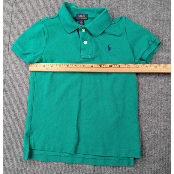 Polo Ralph Lauren Shirt Boys 5 Set of 3 Preppy Classic Timeless Blue Green Logo - Picture 6 of 13